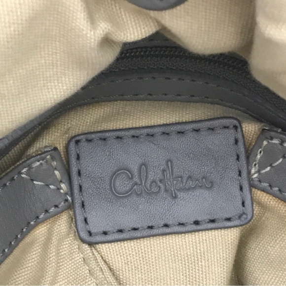 Cole Haan Metallic Green Leather Tassel Drawstring Satchel Handbag - Picture 6 of 10